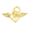 Heart with Wing Rack Plating Brass Pendants Charms KK-S396-17-1