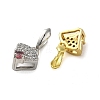 Rack Plating Brass Micro Pave Clear Cubic Zirconia Ice Pick Pinch Bails KK-K340-20-2