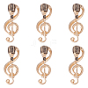 6Pcs Microphone Alloy Lapel Pins for Backpack Clothes JEWB-ME0001-15G-1