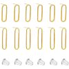 SUPERFINDINGS 12Pcs 2 Size Brass Oval Stud Earrings with 925 Sterling Silver Pins for Women KK-FH0005-08-1