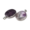 Natural Amethyst Pendants G-M415-01P-02-2