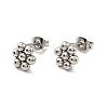 Tarnish Resistant 201 Stainless Steel Flower Stud Earrings with 304 Stainless Steel Pins for Women EJEW-C033-01P-1