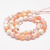Faceted Natural Fire Crackle Agate Beads Strands X-G-F447-8mm-B03-2