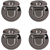 6Pcs Flat Round Alloy Bag Tuck Lock Clasps FIND-CP0003-23B-6