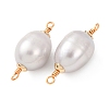 Natural Pearl Rice Connector Charms KK-Z152-01G-02-2