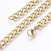 Vacuum Plating 304 Stainless Steel Curb Chain Bracelets BJEW-P236-17G-2