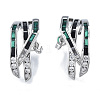 Green Cubic Zirconia Claw Stud Earrings EJEW-N011-80-01P-2