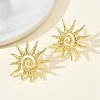 Sun Brass Stud Earrings for Women EJEW-A167-08G-2