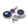 Dyed Natural Lapis Lazuli & Natural Amethyst Pendants G-G147-06P-04-2