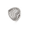 Brass Micro Pave Clear Cubic Zirconia Finger Rings for Women FS-WG571C7-06-1