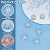 6PCS Brass Micro Pave Clear Cubic Zirconia Buttons KK-FG0001-26D-4