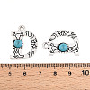 Synthetic Turquoise & Alloy Pendants PALLOY-H146-01AS-D-3