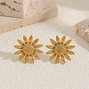 304 Stainless Steel Flower Stud Earrings for Women WGCA36C-01-3