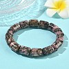 Column Natural Rhodonite Beads Stretch Bracelets for Women Men BJEW-A148-01A-26-2