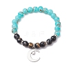 Round Glass Beaded Stretch Bracelets BJEW-JB12647-1