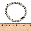 Natural Dalmatian Jasper Jasper Round Beaded Bracelets BJEW-G073-16-4