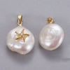 Natural Cultured Freshwater Pearl Pendants KK-L187-10G-2