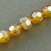 Electroplate Glass Beads Strands X-EGLA-R016-4m-16-2