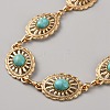 Zinc Alloy with Resin Synthetic Turquoise Oval Link Waist Belly Chains AJEW-WH0063-569G-2