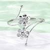 Flower Alloy Arm Cuff Bangles for Girl Women LS-AJEW-A063-01E-P-3