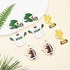 8Pcs 4 Styles Rugby Theme Alloy Enamel Pendants ENAM-YW0004-63-4