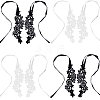 CRASPIRE 4 Pairs 2 Colors Nylon Embroidery Lace Anklet with Toe Ring AJEW-CP0007-42-1