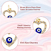 8Pcs 4 Styles Evil Eye Brass Micro Pave Clear Cubic Zirconia Charms KK-DC0002-64-4