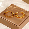 Elegant Stainless Steel Geometric Twist Hoop Earrings for Women's Daily Wear HT4315-4