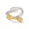 Two Tone Adjustable Brass Bowknot Ring for Women RJEW-B024-02-2