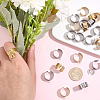 24Pcs 2 Colors 304 Stainless Steel Finger Ring Settings STAS-BBC0010-09D-3