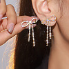 Brass Rhinestone Stud Earrings FS-WG4CB7C-03-1