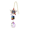 Alloy Glass Teardrop & Star Charm Suncatchers HJEW-E013-02G-1