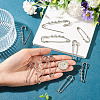6 Styles 304 Stainless Steel Safety Pins Brooch Findings STAS-TA0006-12P-6
