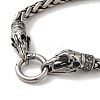 316 Surgical Stainless Steel Wheat Chain Viking Raven Skull Bracelets BJEW-Q349-05AS-03-2