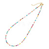 Colorful Natural Stone & Brass Beaded Necklaces FQ1853-5