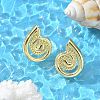 Brass Shell Shape Stud Earrings for Women EJEW-U035-10G-1