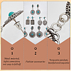 ANATTASOUL 6 Pairs 6 Style Rhombus & Rectangle & Oval Synthetic Turquoise Dangle Stud Earrings EJEW-AN0001-05-3