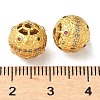 Brass Micro Pave Cubic Zirconia Beads KK-A254-22G-2