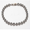 Trendy Micro Pave Cubic Zirconia Flat Round Link Chain Bracelets for Women BJEW-E249-78-2