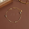 304 Stainless Steel with Glass Column Bead Anklets FS-WGCFE90-03-1
