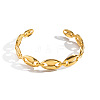 304 Stainless Steel Coffee Bean Open Cuff Bangles for Women GC3572-5