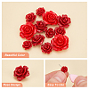 80Pcs 4 Style Dyed Synthetic Coral Beads CORA-GA0001-01-4