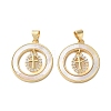 Brass Micro Pave Cubic Zirconia Pendants KK-U070-02B-G-1