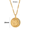 Golden Stainless Steel Micro Pave Cubic Zirconia Pendant Necklaces UF9683-2-2