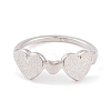 304 Stainless Steel Heart Finger Ring for Women RJEW-C086-10-P-2