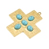 Bohemian Style 304 Stainless Steel with Synthetic Turquoise Pendants STAS-G381-02G-06-2