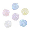 Rainbow Iridescent Plating Acrylic Beads OACR-N010-070-2