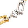 304 Stainless Steel Wavy Rectangle Link Chain Bracelets BJEW-B078-106GP-3