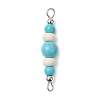 10Pcs Dyed Synthetic Turquoise Round Rondelle Beaded Connector Charms PALLOY-JF03988-01-S-1