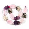 Natural Rose Quartz & Prehnite & Quartz Crystal & Amethyst Beads Strands G-C098-A24-01-3